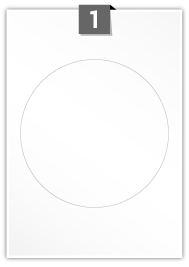 1 étiquette cercle par feuille -  175 mm Diamètre