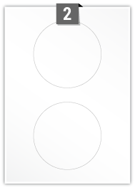 2 étiquettes cercle par feuille -  117 mm Diamètre