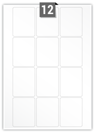 12 Rectangle Labels per A4 sheet - 55 mm x 70 mm