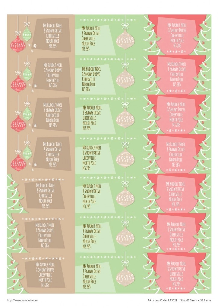 Christmas address labels template image
