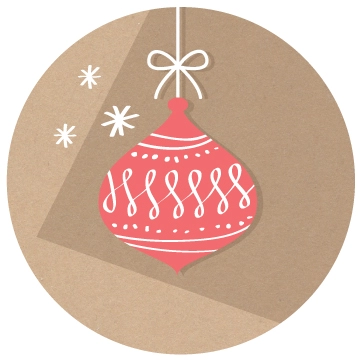 Christmas sticker seal with baubel