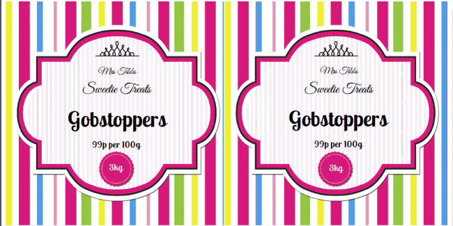 Blog | Sweet jar labels template candy stripe | AA Labels