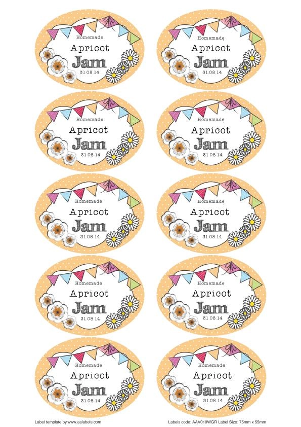 Great British Summer Apricot Jam Jar Labels