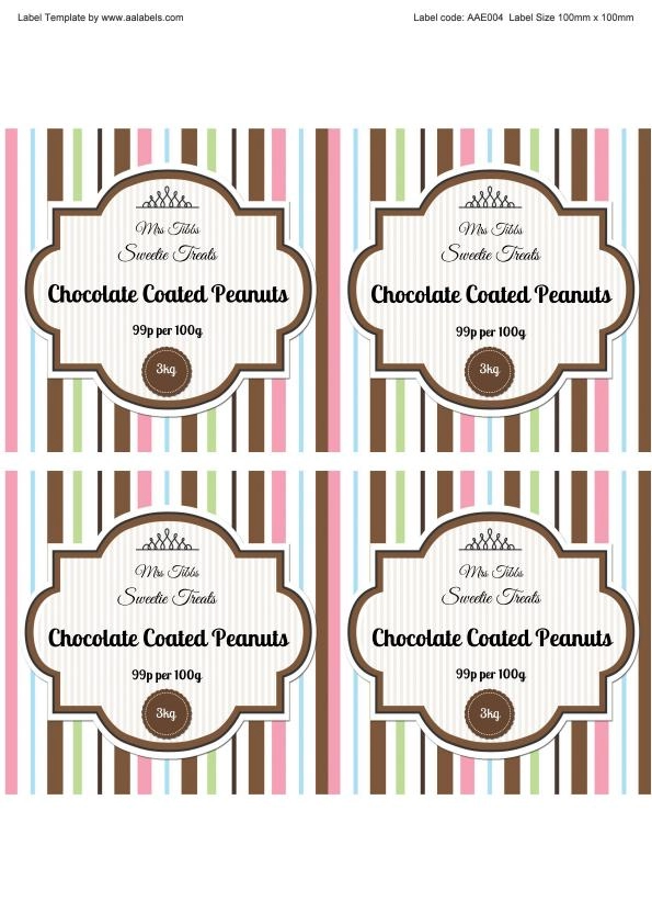 Chocolate Peanuts Sweet Jar Label Image Chocolate Peanuts Sweet Jar Label Image