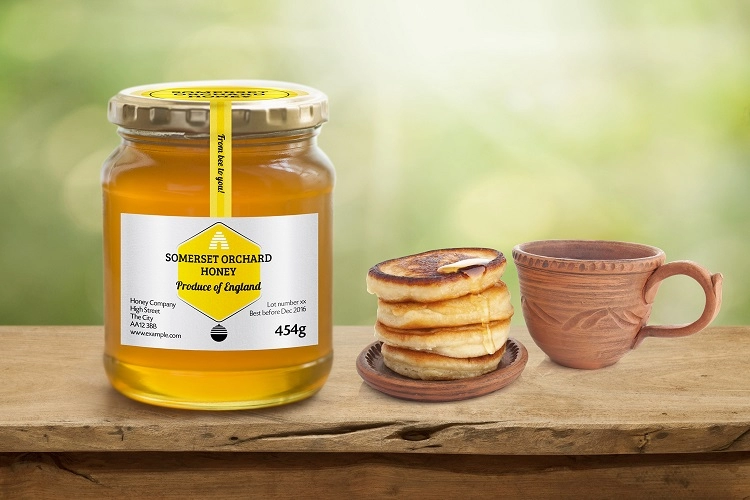 Curved Honeycomb Label Design Mock Up