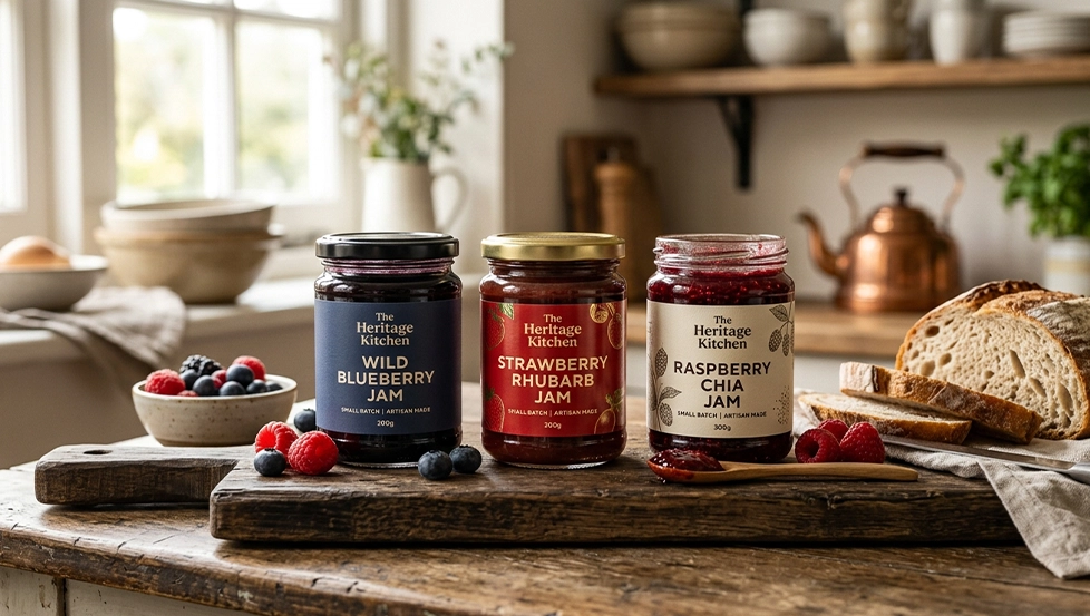Label Finishing Options for a Premium Homemade Jam Look