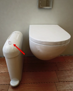 label used on a hygiene bin