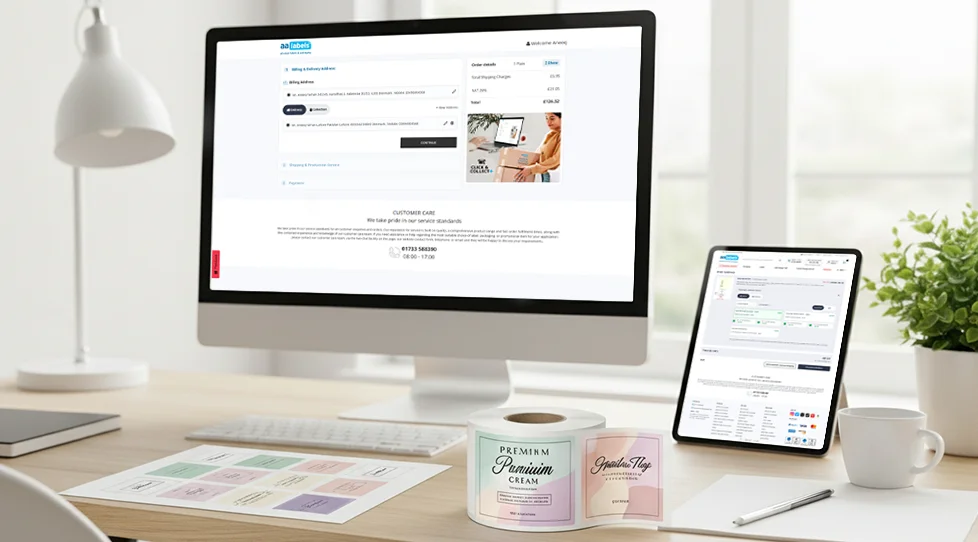 One-page checkout for labels