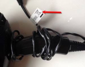 Here's an example of the WEEE icon on a hairdryer.