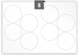 8 Circular Label per A3 sheet 