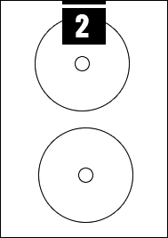 2 Circular Labels per A4 sheet 