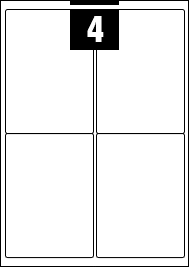 4 Rectangle Labels per A4 sheet 