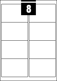 8 Rectangle Labels per A4 sheet 