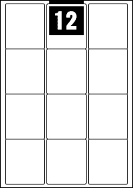 12 Rectangle Labels per A4 sheet 