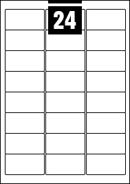 24 Rectangle Labels per A4 sheet 