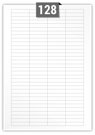 128 Rectangle Labels per A4 sheet 