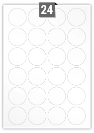 24 Circular Labels per A4 sheet - 45 mm Diameter