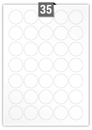 35 Circular Labels per A4 sheet 
