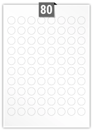 80 Circular Labels per A4 sheet 