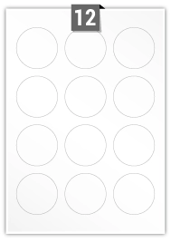 12 Circular Labels per A4 sheet 