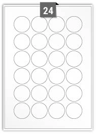 24 Circular Labels per A4 sheet 