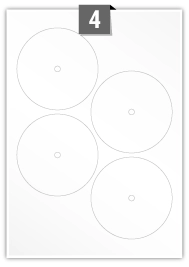 4 Circular Labels per A4 sheet 
