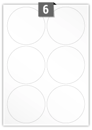 6 étiquettes cercle par feuille -  95 mm Diamètre