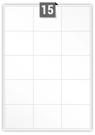 15 étiquettes rectangulaires par feuille -  70 mm x 59.4 mm