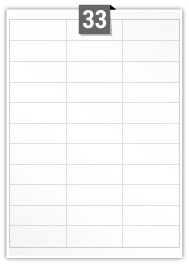 33 étiquettes rectangulaires par feuille -  70 mm x 25 mm