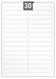 30 étiquettes rectangulaires par feuille -  100 mm x 13 mm