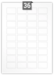 36 étiquettes rectangulaires par feuille -  40 mm x 25 mm
