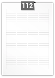 112 étiquettes rectangulaires par feuille -  43 mm x 9 mm