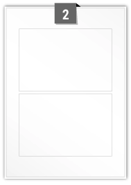 2 Rectangle Labels per A4 sheet - 165 mm x 110 mm