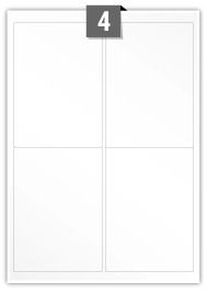 4 étiquettes rectangulaires par feuille -  99.1 mm x 139 mm