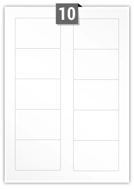 10 Rectangle Labels (no gap) per A4 sheet - 83 mm x 53 mm