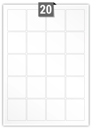20 Rectangle Labels per A4 sheet - 47 mm X 54 mm