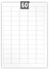 60 étiquettes rectangulaires par feuille -  38 mm X 22 mm