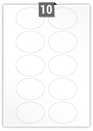 10 Oval Labels per A4 sheet 