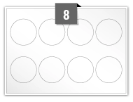 8 Circular Labels per A5 sheet 