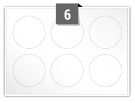 6 Circular Labels per A5 sheet 