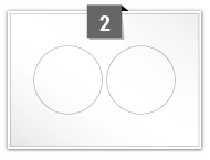 2 Circular Labels per A5 sheet 