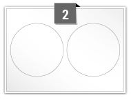 2 Circular Labels per A5 sheet 