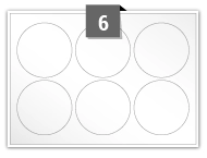 6 Circular Labels per A5 sheet 