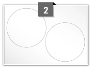 2 Circular Labels per A5 sheet 