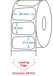 38 mm x 21.5 mm Roll Labels