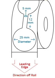 25 mm x 62 mm Roll Labels