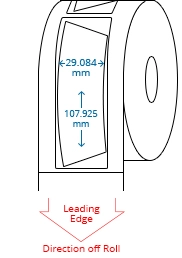 29.084 mm x 107.925 mm / 33.084 mm x 111.925 mm  Roll Labels