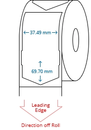 37.49 mm x 69.70 mm Roll Labels