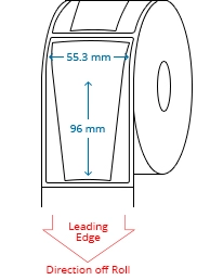 55.3 mm x 96 mm / 51.3 mm x 92 mm Roll Labels