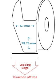 62 mm x 78.75 mm Roll Labels